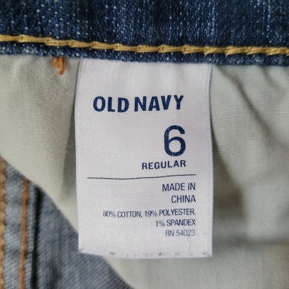 Old Navy Diva Jeans Slim Straight Skinny Medium Distressed Wash 6 - Picture 8 of 8